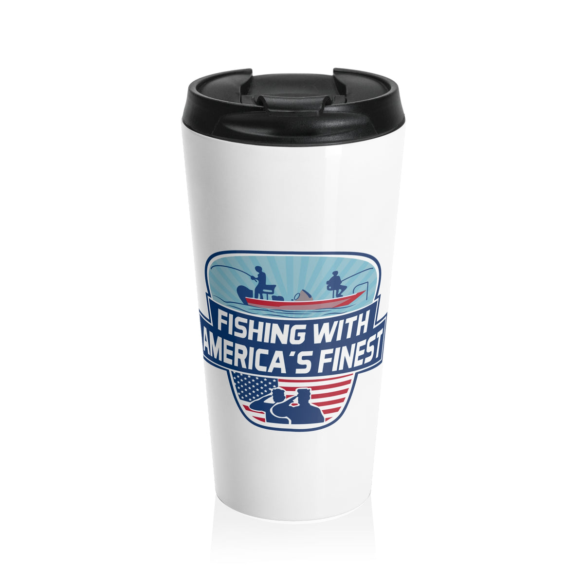 Fishing With America’s Finest Stainless Steel Travel Mug — Patriotic Fisherman Insulated Tumbler